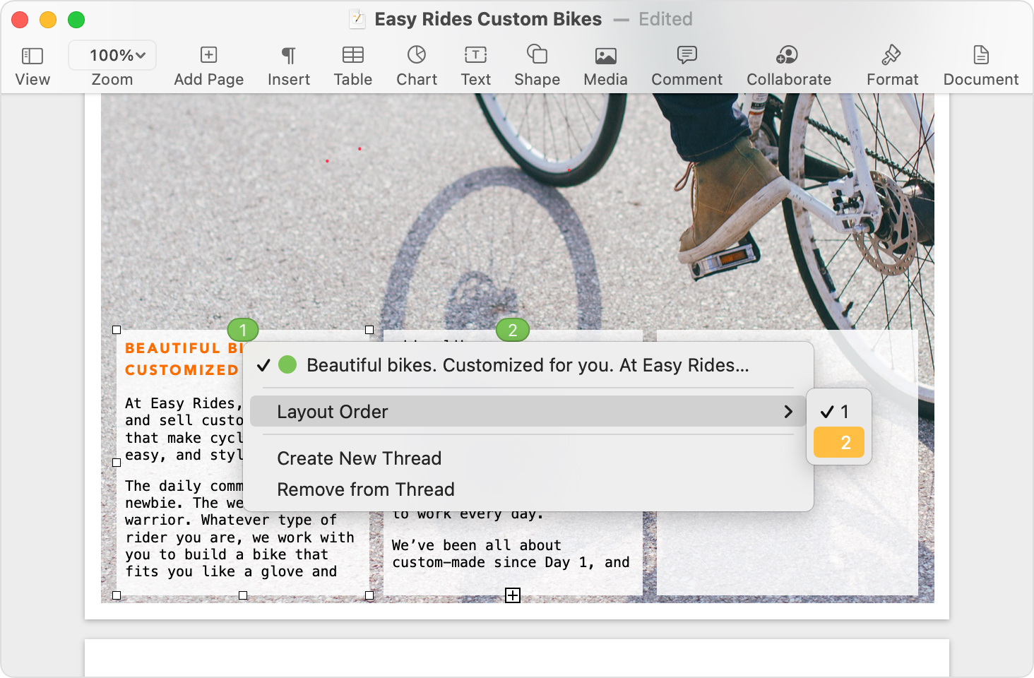 make text flow from one textbox to another in word for mac